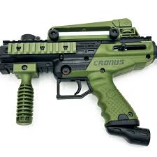 GUNMANSA Tippmann Cronus Tactical Olive Paintball Rifle (Semi Auto|CO2|HOP|300 FPS|9J|.68 CAL)