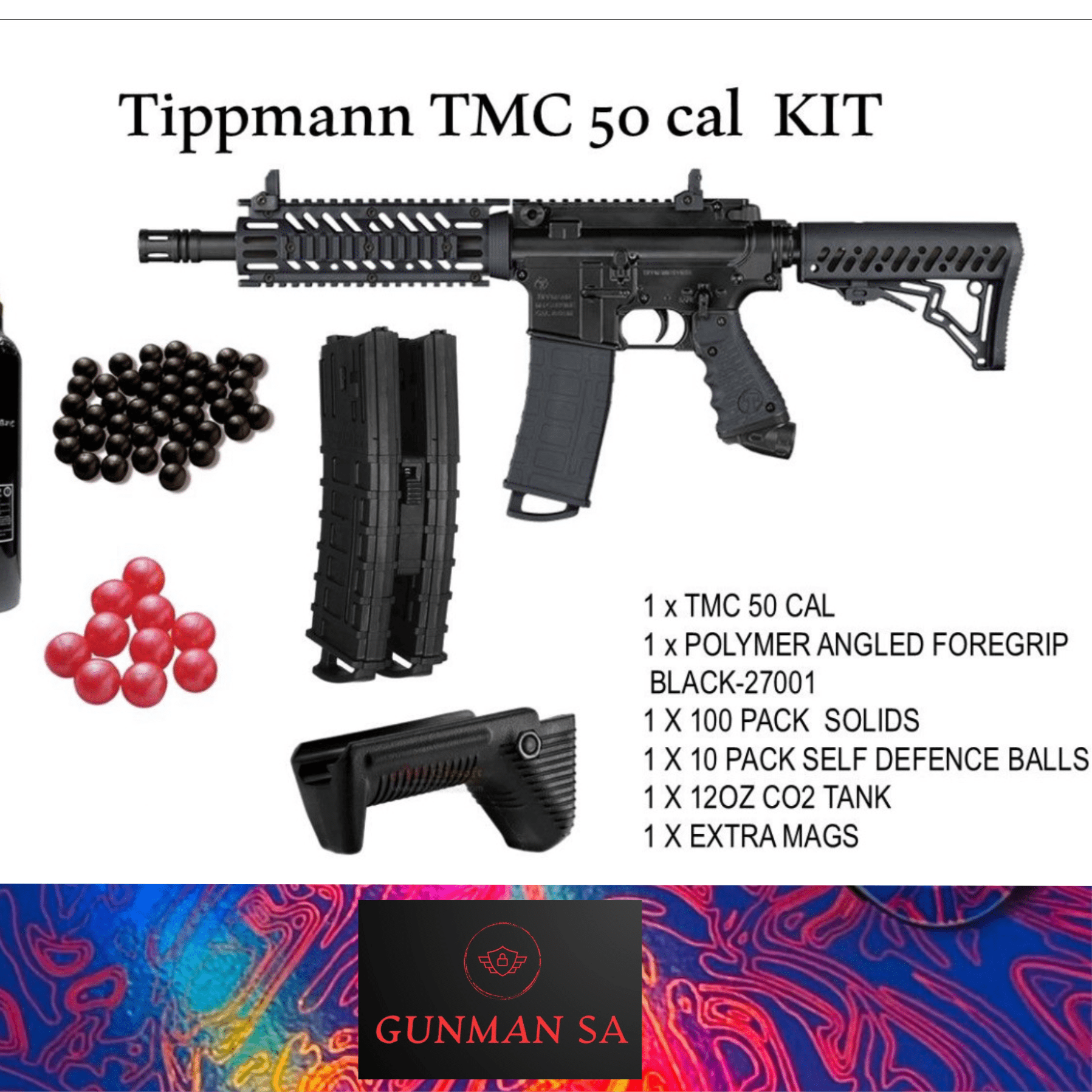 GUNMANSA Tippmann TMC Paintball Gun Self Defence Combo .50 CAL - GSA