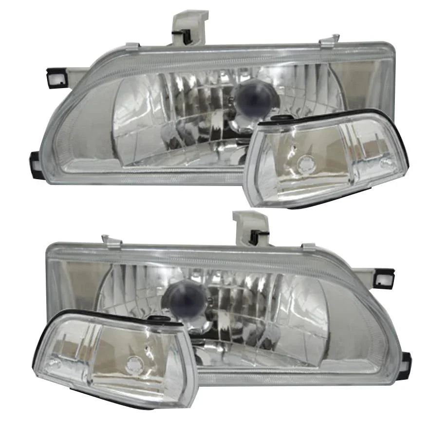 GUNMANSA Toyota Corolla (93-96) Crystal Headlights With Corner Lamps (Chrome)