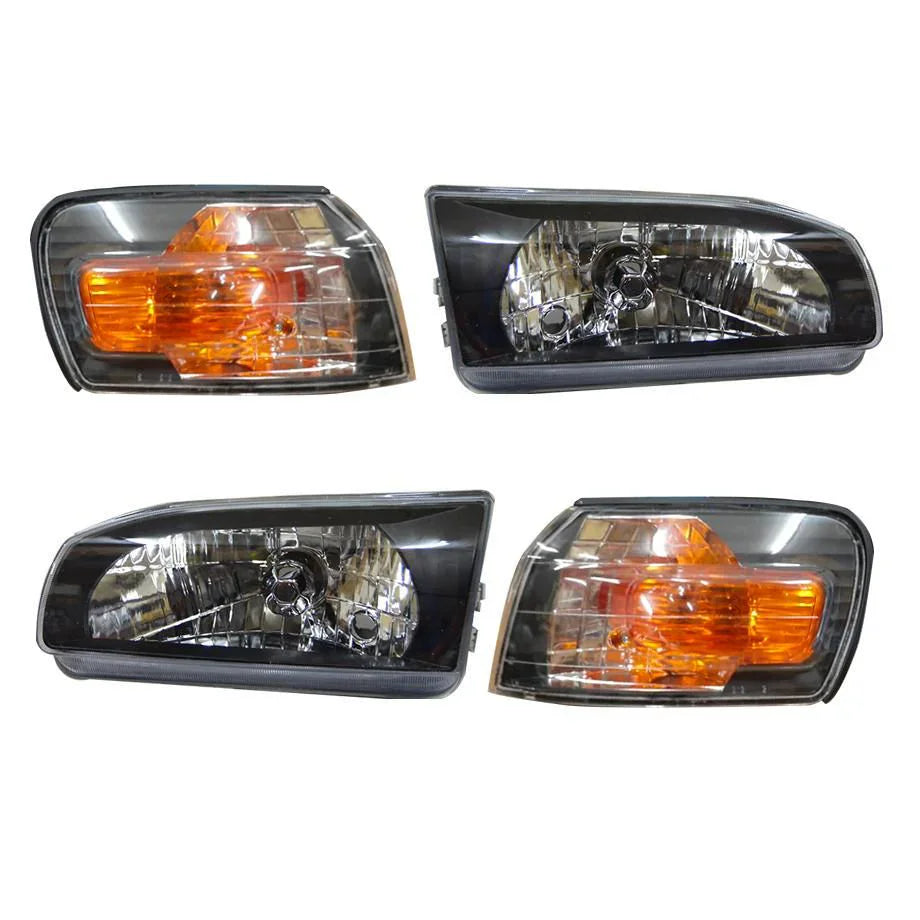 GUNMANSA Toyota Corolla RSI (96-98) Black Crystal Headlights Including Corner Lamps