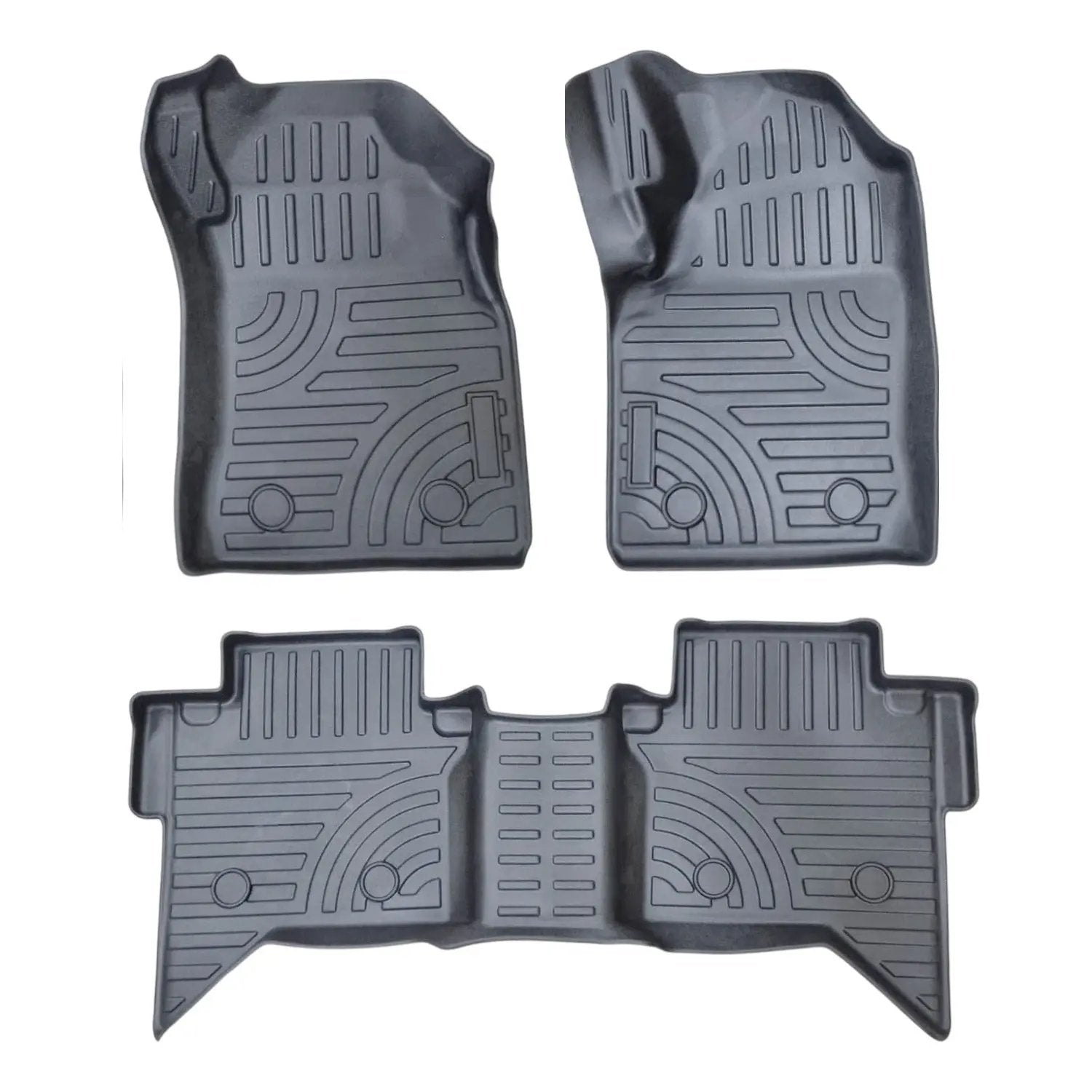 GUNMANSA Toyota Hilux (12-On) Double-Cab Moulded TPE Rubber Floor Mats (3-Piece)