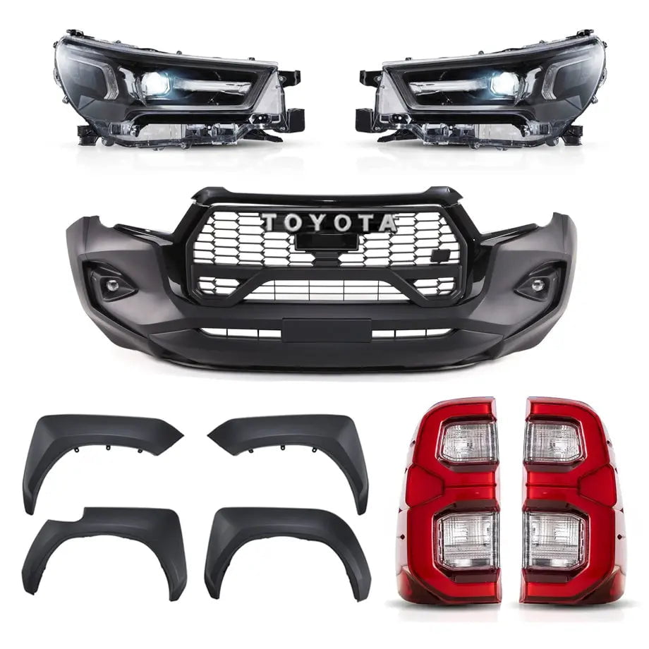 GUNMANSA Toyota Hilux (15-20) GR Sport Style Conversion Body Kit Including Headlights & Taillights