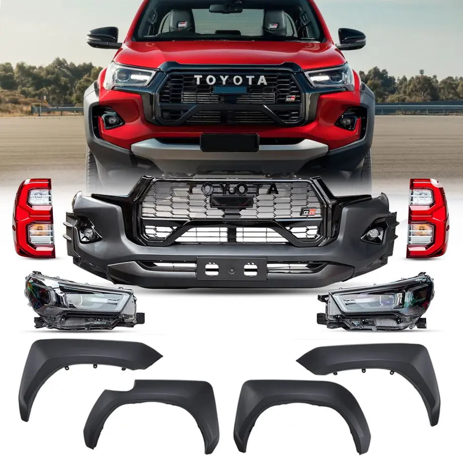 GUNMANSA Toyota Hilux (15-20) GR Sport Style Conversion Body Kit Including Headlights & Taillights