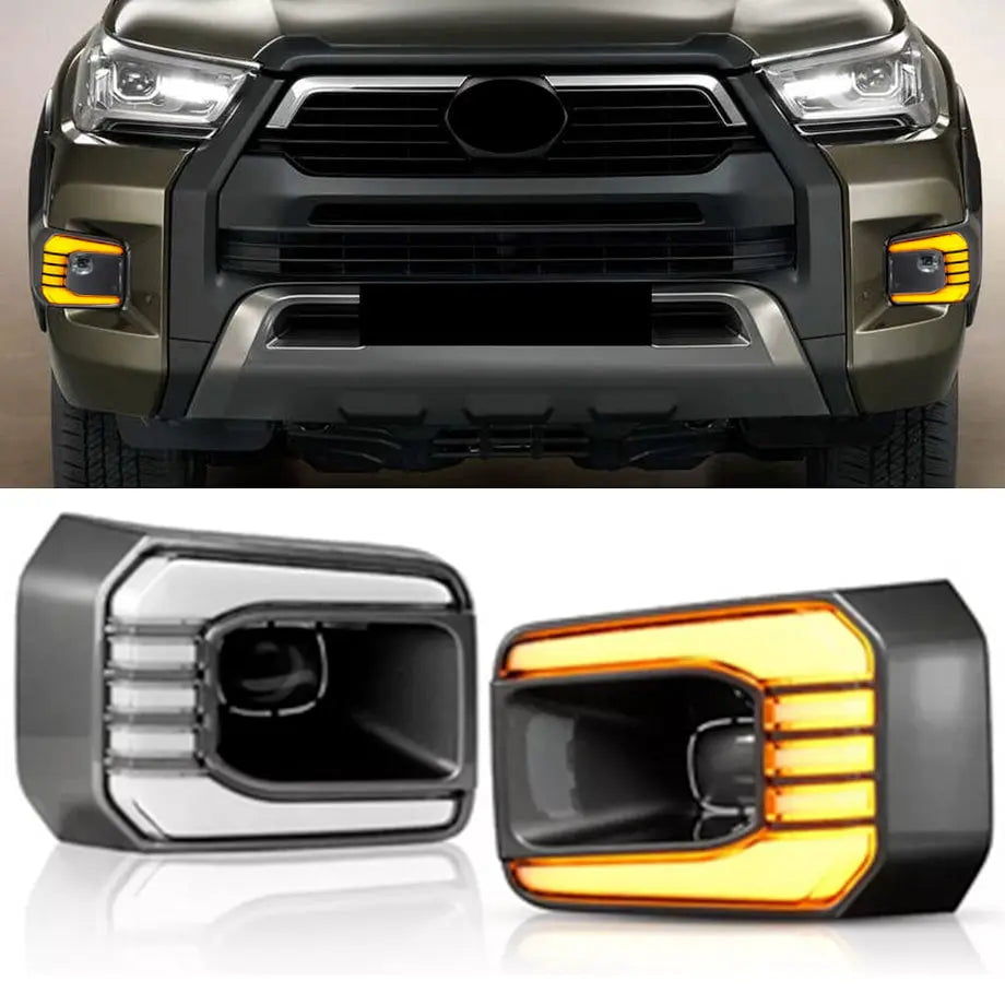 GUNMANSA Toyota Hilux Revo 2.8 GD6 - Dual Function LED Fog Light Surrounds (21-On)
