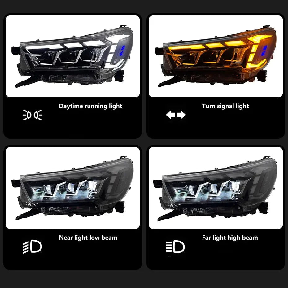 GUNMANSA Toyota Hilux Revo (20-On) GR Sport Style LED Projector Upgrade Headlights
