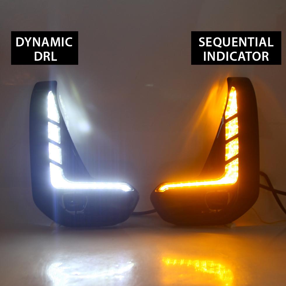 GUNMANSA Toyota Hilux Revo (2020-On) Dual Function DRL LED Fog Light Surrounds With Dynamic Start Up