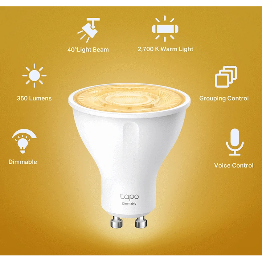 GUNMANSA TP-Link Tapo L610 Smart Wi-Fi Dimmable Spotlight Bulb