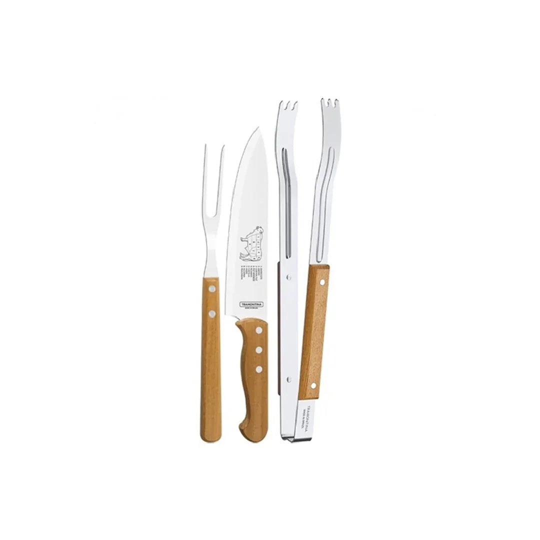 GUNMANSA Tramontina Braai Set 3pc With Tongs - 22399/075 (Blister Packaging)