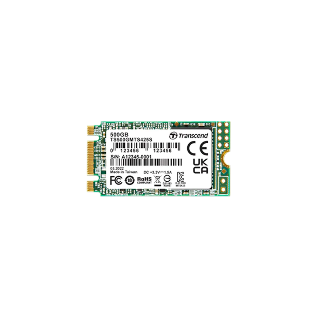 GUNMANSA TRANSCEND 500GB MTS425S M.2 SATA 3 2242 SSD - CACHELESS TLC