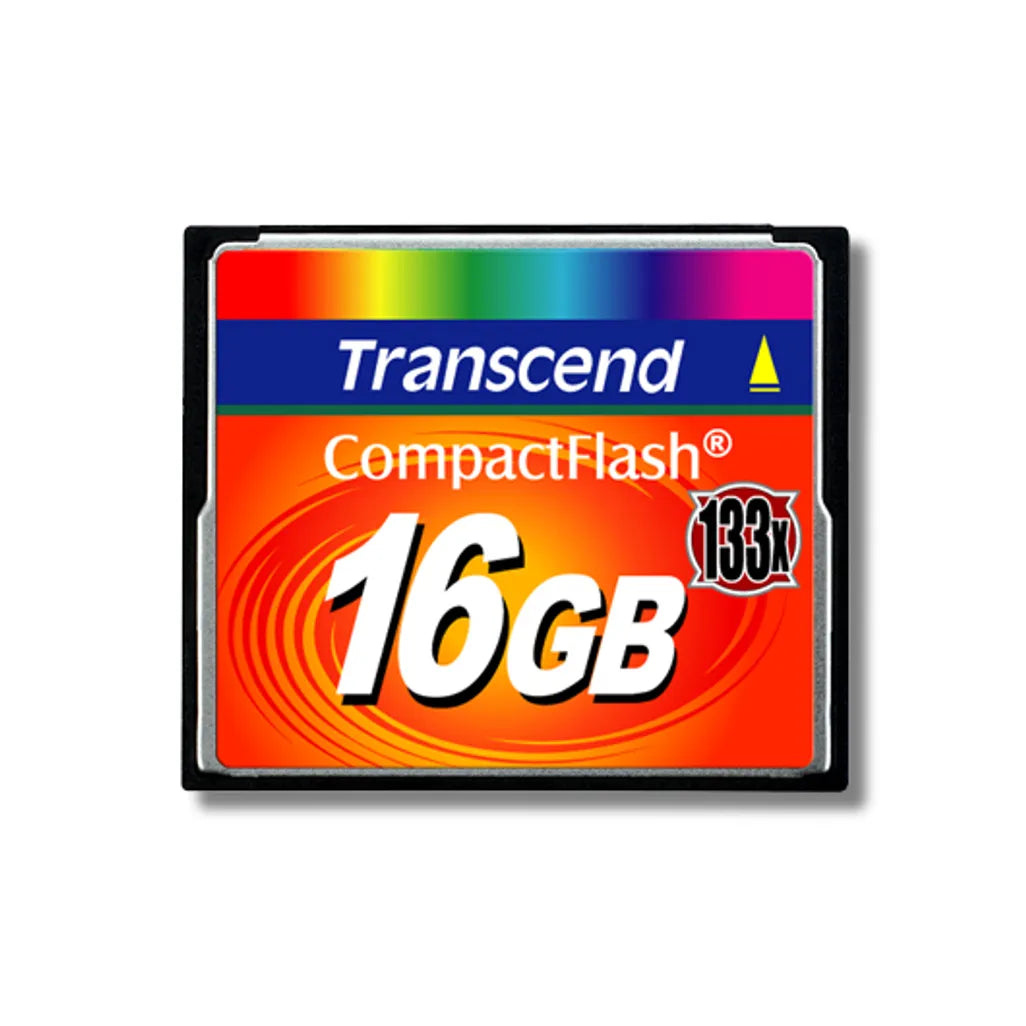 GUNMANSA Transcend CompactFlash 133x 16GB, 16 GB, CompactFlash, MLC, 50 MB/s, 20 MB/s, Black