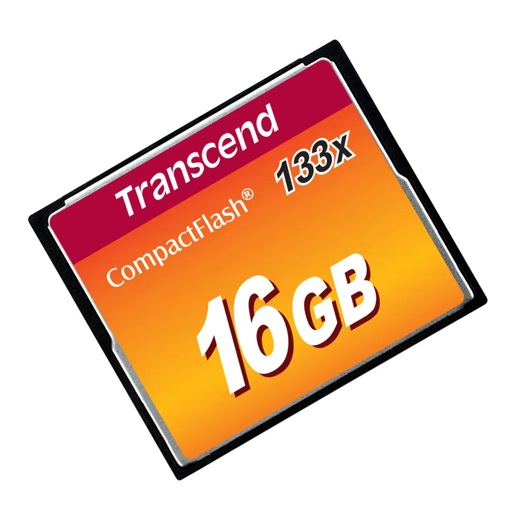 GUNMANSA Transcend CompactFlash 133x 16GB, 16 GB, CompactFlash, MLC, 50 MB/s, 20 MB/s, Black