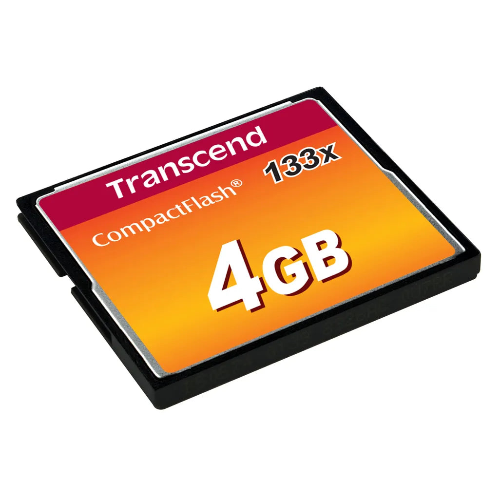GUNMANSA Transcend CompactFlash 133x 4GB, 4 GB, CompactFlash, MLC, 50 MB/s, 20 MB/s, Black