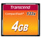 GUNMANSA Transcend CompactFlash 133x 4GB, 4 GB, CompactFlash, MLC, 50 MB/s, 20 MB/s, Black
