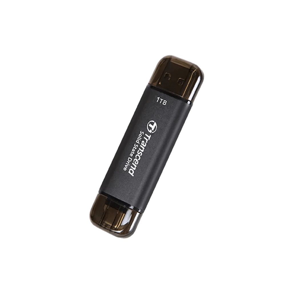 GUNMANSA Transcend ESD310C, 1 TB, USB Type-A to USB Type-C, USB 3.2 Gen 2x2, 1050 MB/s, Black