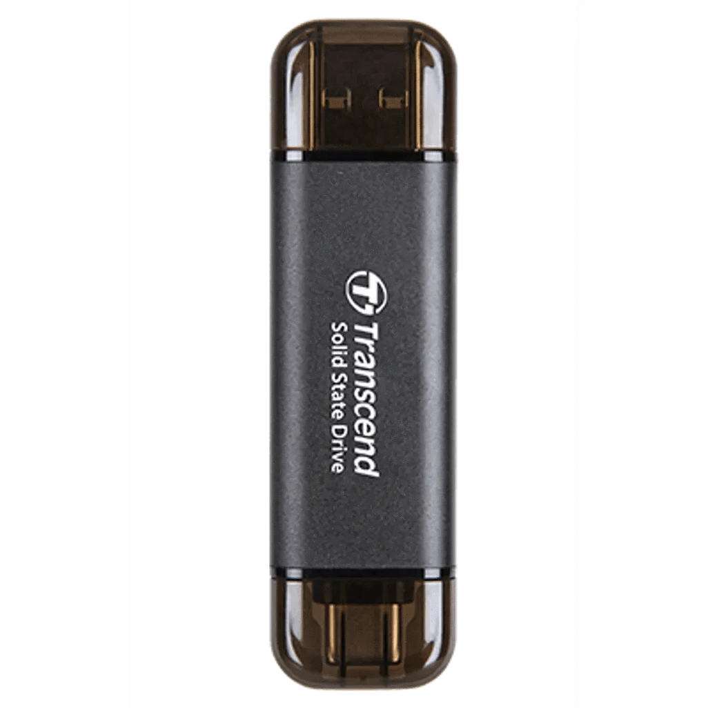 GUNMANSA Transcend ESD310C, 256 GB, USB Type-A to USB Type-C, USB 3.2 Gen 2x2, 1050 MB/s, Black