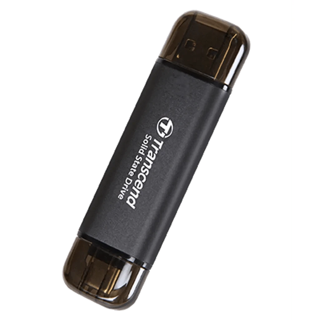 GUNMANSA Transcend ESD310C, 512 GB, USB Type-A to USB Type-C, USB 3.2 Gen 2x2, 1050 MB/s, Black