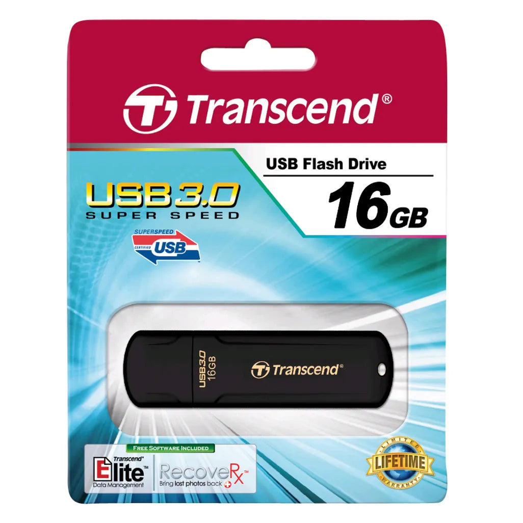 GUNMANSA Transcend JetFlash 700 16GB, 16 GB, USB Type-A, 3.2 Gen 1 (3.1 Gen 1), Cap, 8.5 g, Black