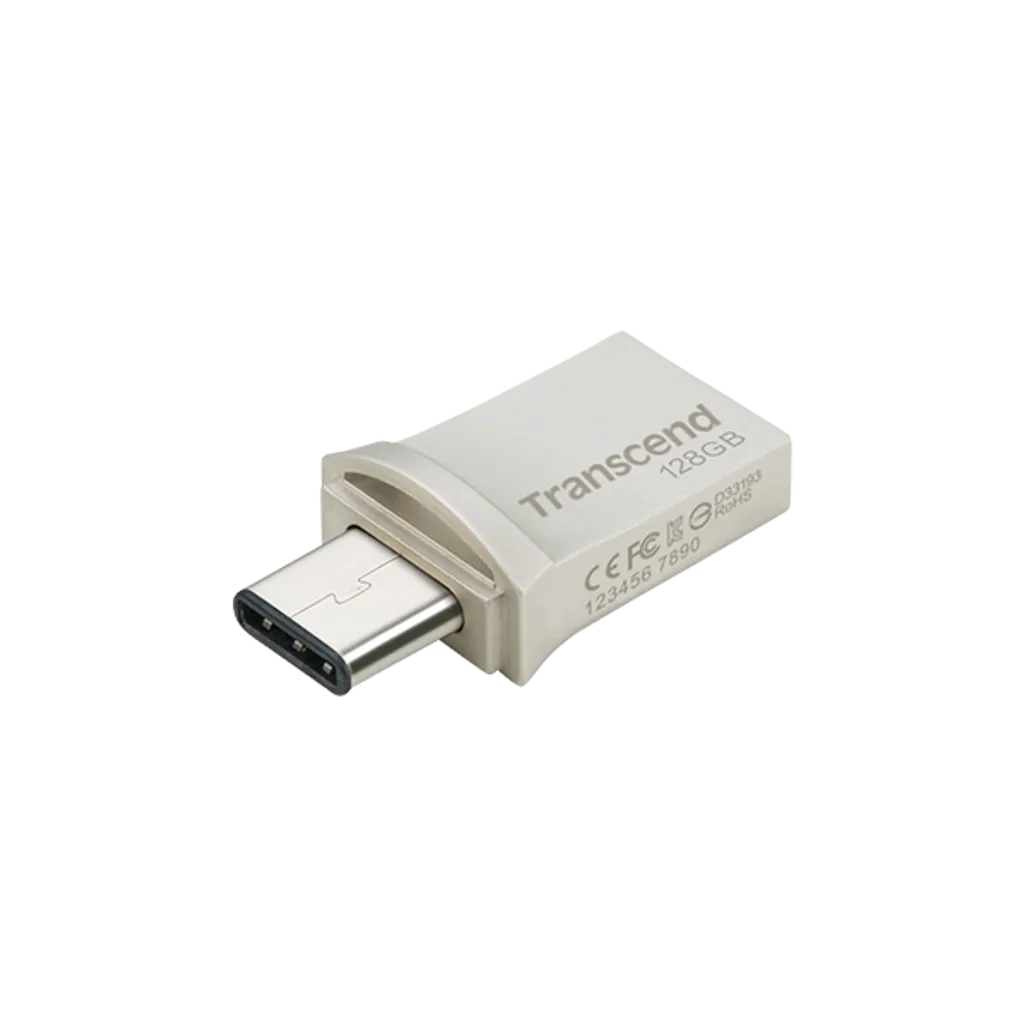 GUNMANSA Transcend JetFlash 890 64GB, 128 GB, USB Type-A / USB Type-C, 3.2 Gen 1 (3.1 Gen 1), Cap, 3 g, Black, Silver