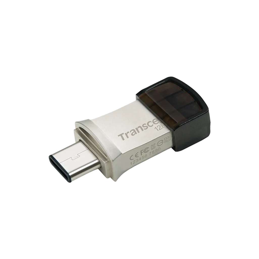 GUNMANSA Transcend JetFlash 890 64GB, 128 GB, USB Type-A / USB Type-C, 3.2 Gen 1 (3.1 Gen 1), Cap, 3 g, Black, Silver