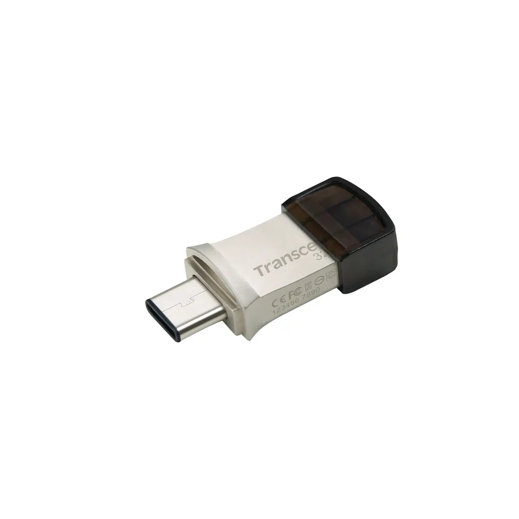 GUNMANSA Transcend JetFlash 890 64GB, 128 GB, USB Type-A / USB Type-C, 3.2 Gen 1 (3.1 Gen 1), Cap, 3 g, Black, Silver