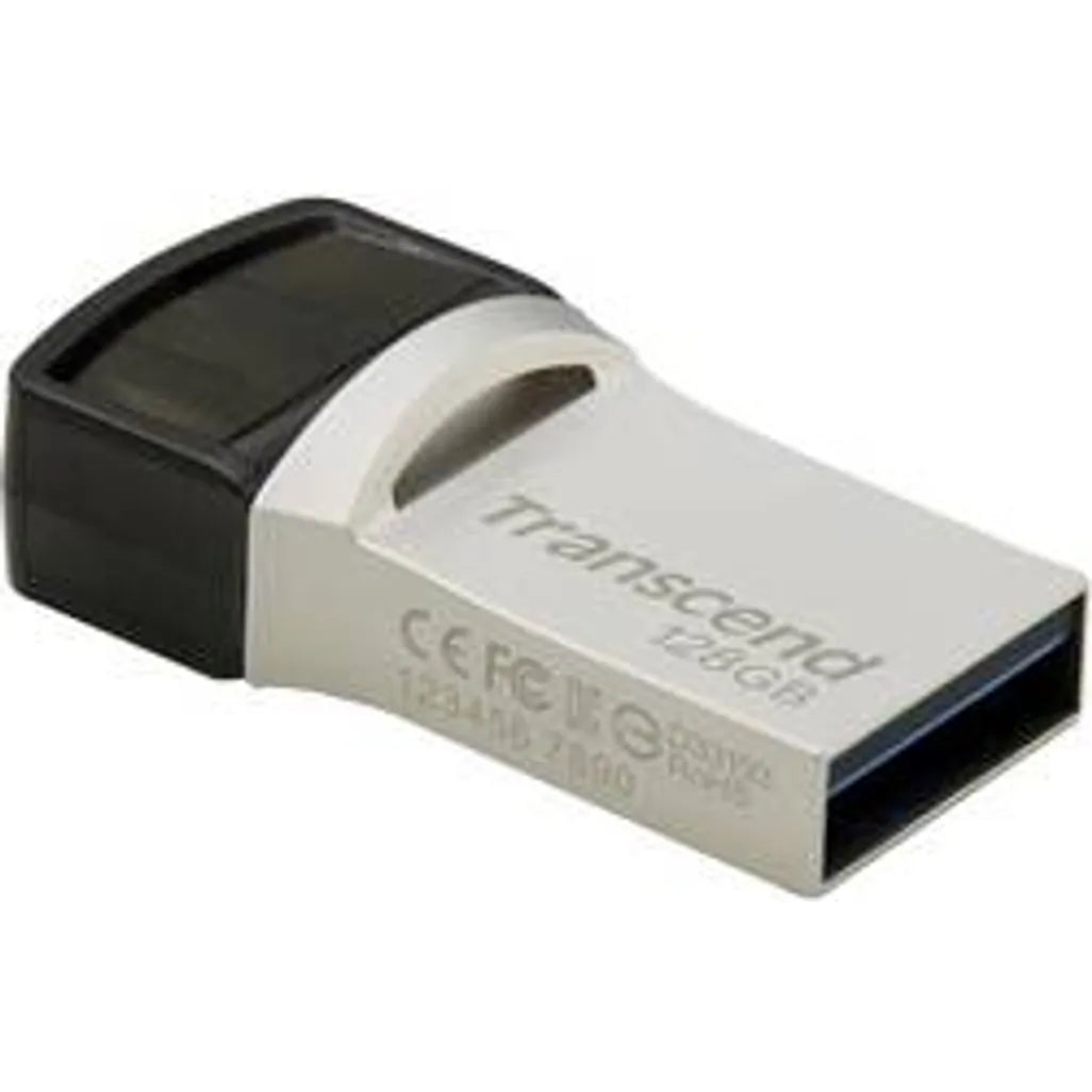 GUNMANSA Transcend JetFlash 890 64GB, 128 GB, USB Type-A / USB Type-C, 3.2 Gen 1 (3.1 Gen 1), Cap, 3 g, Black, Silver