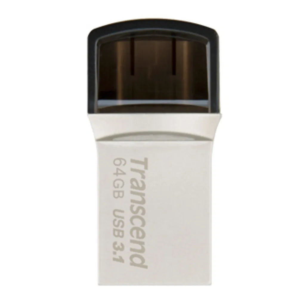 GUNMANSA Transcend JetFlash 890 64GB, 64 GB, USB Type-A / USB Type-C, 3.2 Gen 1 (3.1 Gen 1), Cap, 3 g, Black, Silver