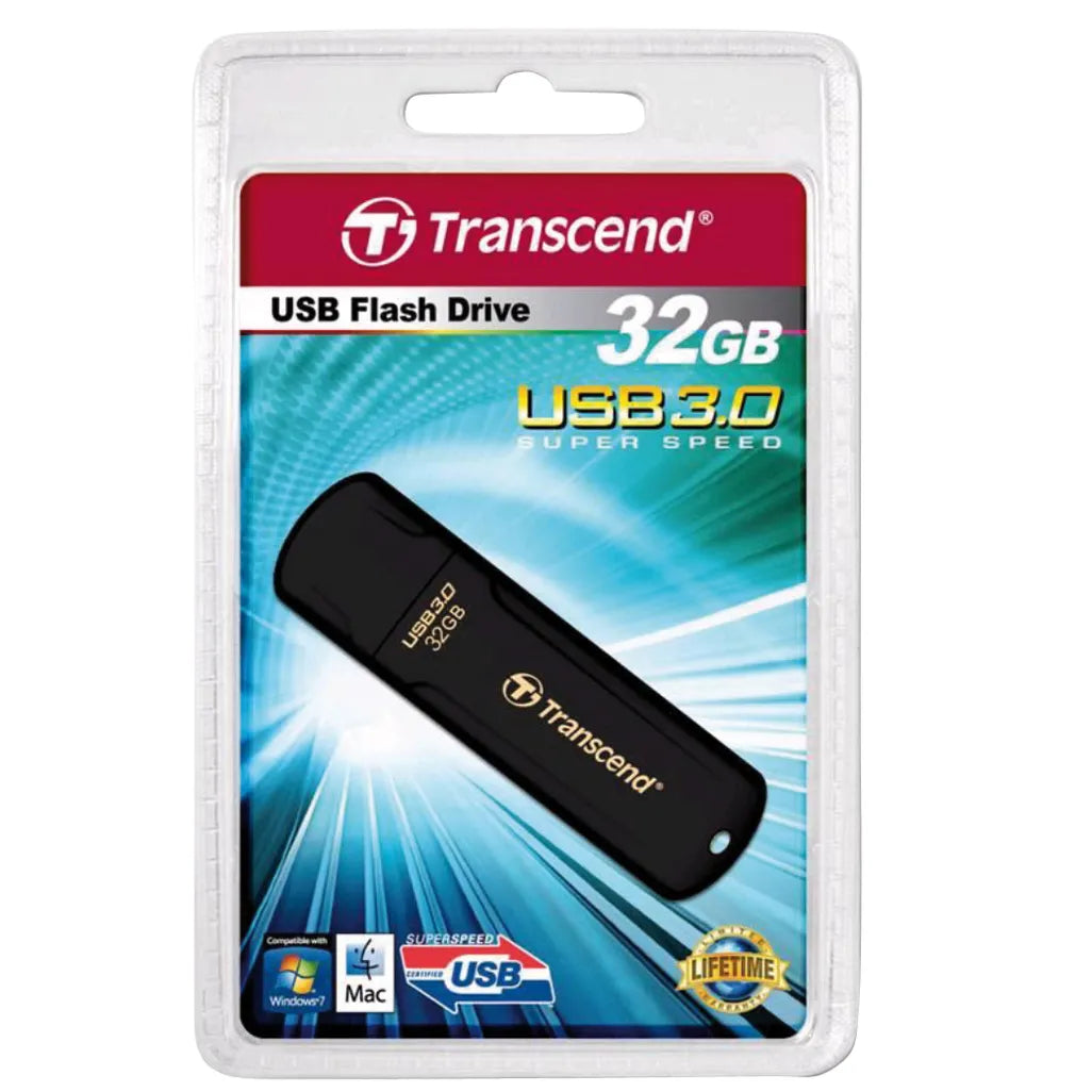 GUNMANSA Transcend JetFlash elite JetFlash 700 32GB, 32 GB, USB Type-A, 3.2 Gen 1 (3.1 Gen 1), Cap, 8.5 g, Black