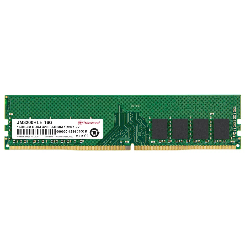 GUNMANSA Transcend JetRam DDR4-3200 U-DIMM 16GB, 16 GB, 1 x 16 GB, DDR4, 3200 MHz, 288-pin DIMM