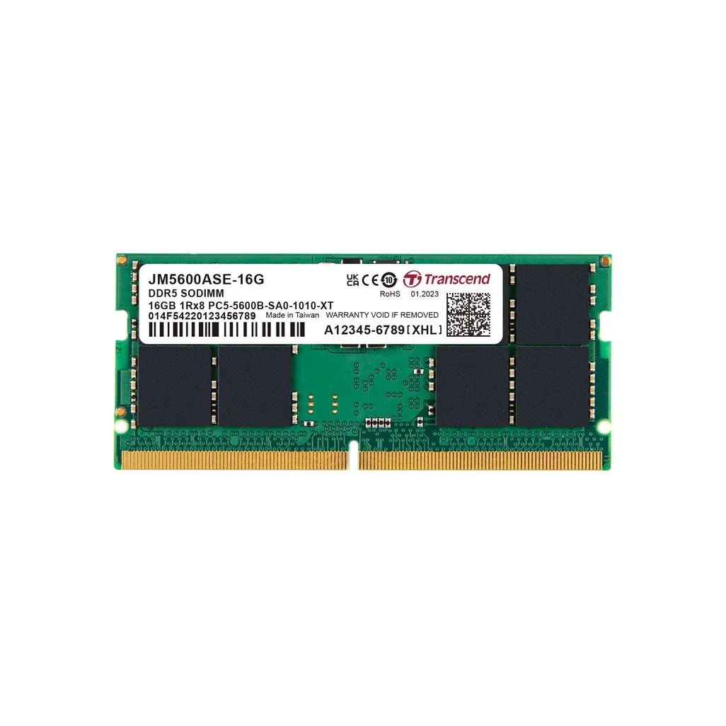 GUNMANSA Transcend JetRam JM5600ASE-16G, 16 GB, 1 x 16 GB, DDR5, 5600 MHz, 262-pin SO-DIMM