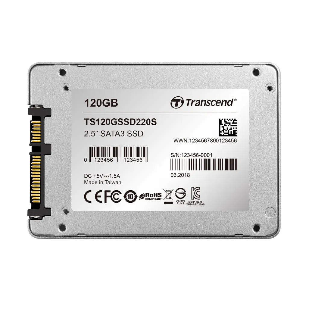 GUNMANSA Transcend SATA III 6Gb/s SSD220S 120GB, 120 GB, 2.5", 500 MB/s, 6 Gbit/s
