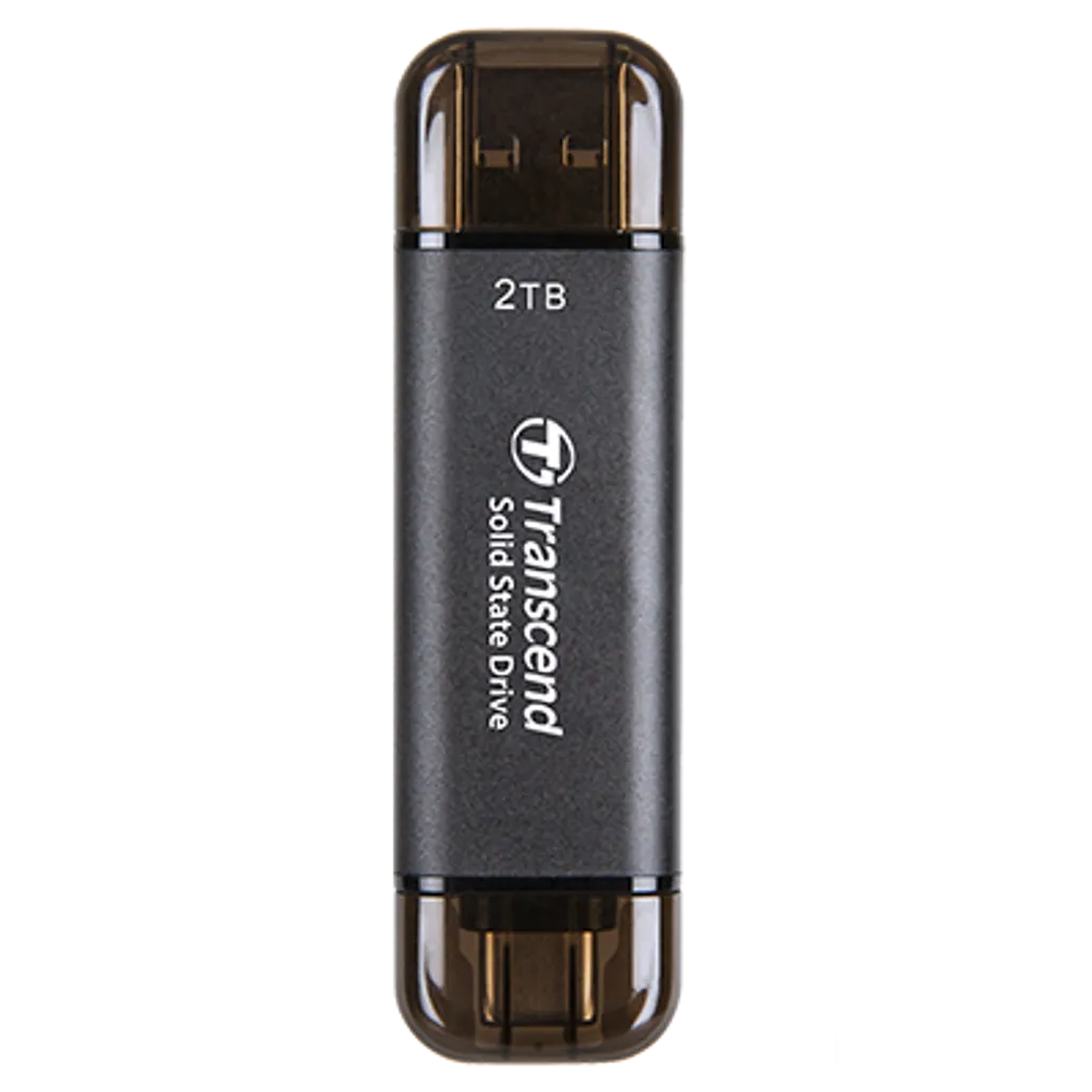 GUNMANSA Transcend TS2TESD310C, 2 TB, USB Type-A to USB Type-C, 3.2 Gen 2 (3.1 Gen 2), 1050 MB/s, Black