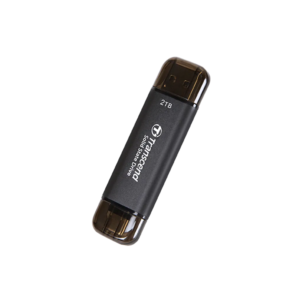 GUNMANSA Transcend TS2TESD310C, 2 TB, USB Type-A to USB Type-C, 3.2 Gen 2 (3.1 Gen 2), 1050 MB/s, Black