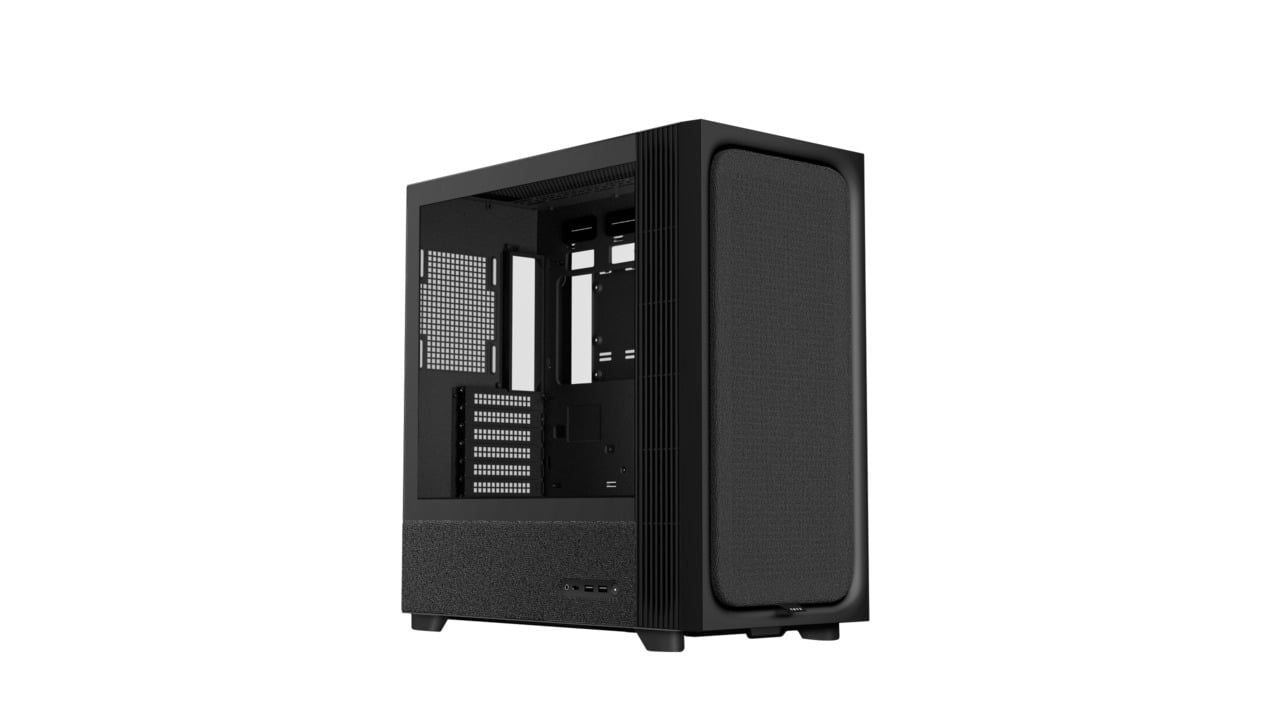 GUNMANSA TRYX FLOVA PC Case Mid-Tower, Premium Fabric, CrossFlow Fan, Tool-Free Build, 58L Spacious Design, Supports RTX 5090 GPU & 360mm Liquid Cooling, C-F500F-FM1E-G0K (Black)