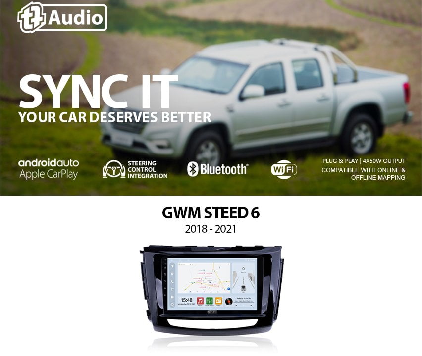 GUNMANSA TT Audio 9″ replacement radio FOR GWM STEED 6 (4G ULTRA)