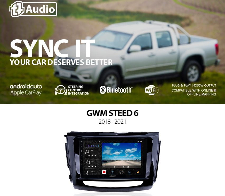 GUNMANSA TT Audio 9″ replacement radio FOR GWM STEED 6 (4G ULTRA)