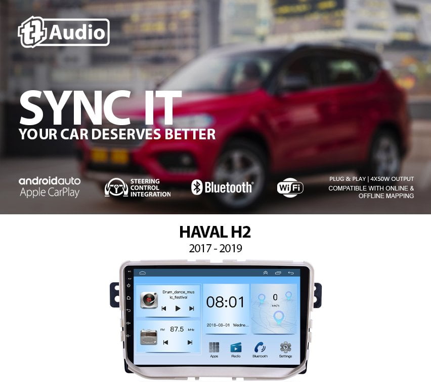 GUNMANSA TT Audio 9″ replacement radio for HAVAL Great Wall H2 2017 – 2019 (Eco)