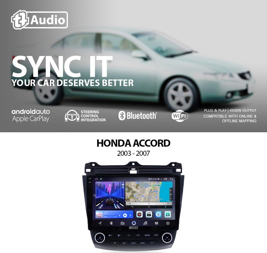 GUNMANSA TT Audio 9″ replacement radio for Honda Accord 2003-2007 (2K SCREEN)