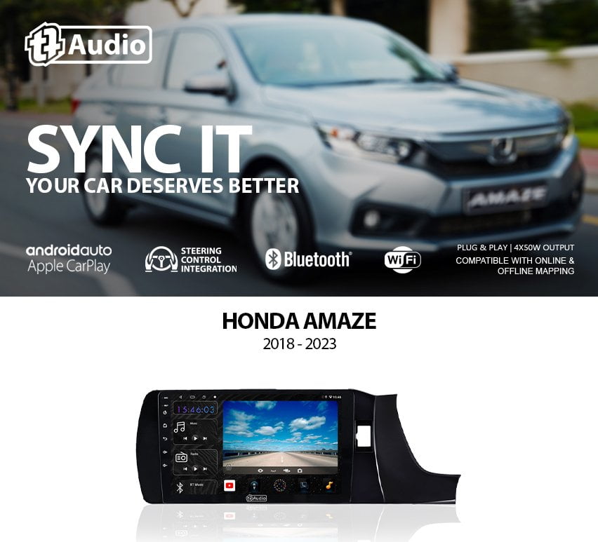 GUNMANSA TT Audio 9″ replacement radio for Honda Amaze 2018-2024 (4G ULTRA)