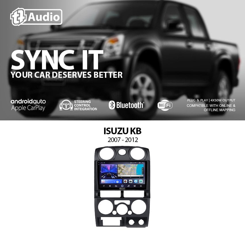 GUNMANSA TT Audio 9″ replacement radio for ISUZU KB 2022-2024 (ECO)