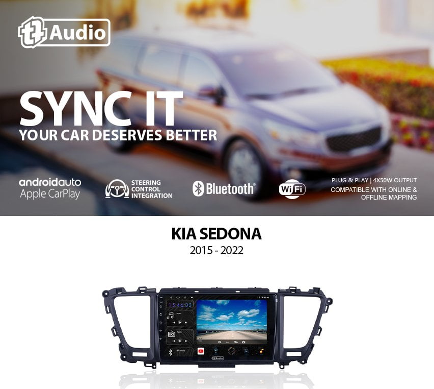 GUNMANSA TT Audio 9″ replacement radio for KIA Sedona 2015-2021 (CLASS D)