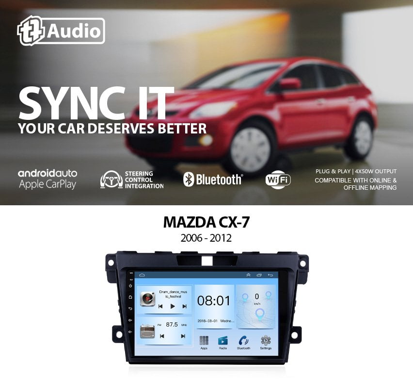 GUNMANSA TT Audio 9″ replacement radio for Mazda CX7 2007-2014 (2K SCREEN)