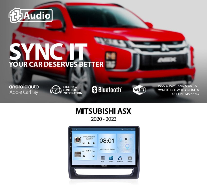 GUNMANSA TT Audio 9″ replacement radio for MITSUBISHI ASX 2010-2019 (CLASS D)