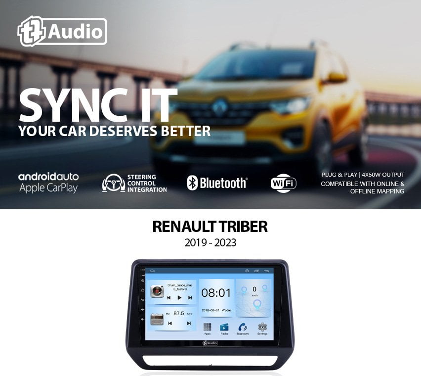 GUNMANSA TT Audio 9″ replacement radio for RENAULT Kwid 2012-2017 (2K SCREEN)