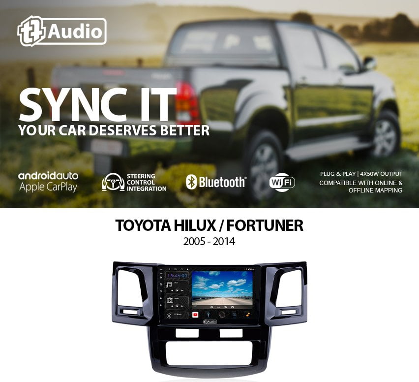 GUNMANSA TT Audio 9″ replacement radio for TOYOTA HILUX/FORTUNER 2005-2014 (CLASS D)