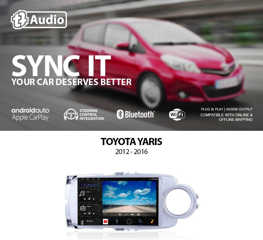 GUNMANSA TT Audio 9″ replacement radio for TOYOTA YARIS 2012-2016 (ECO)