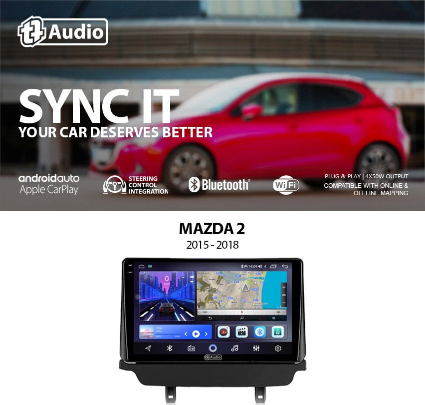 GUNMANSA TT Audio Replacement Radio for MAZDA 2 2005 – 2015 (CLASS D)