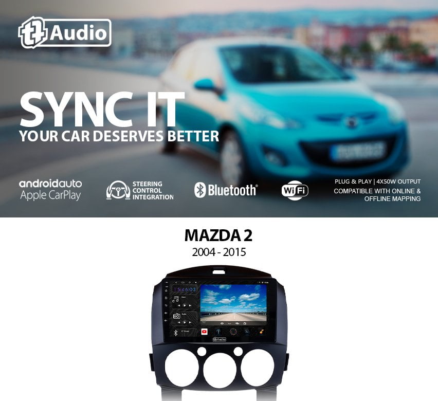 GUNMANSA TT Audio Replacement Radio for MAZDA 2/CX-3 2015-2018 (2K SCREEN)