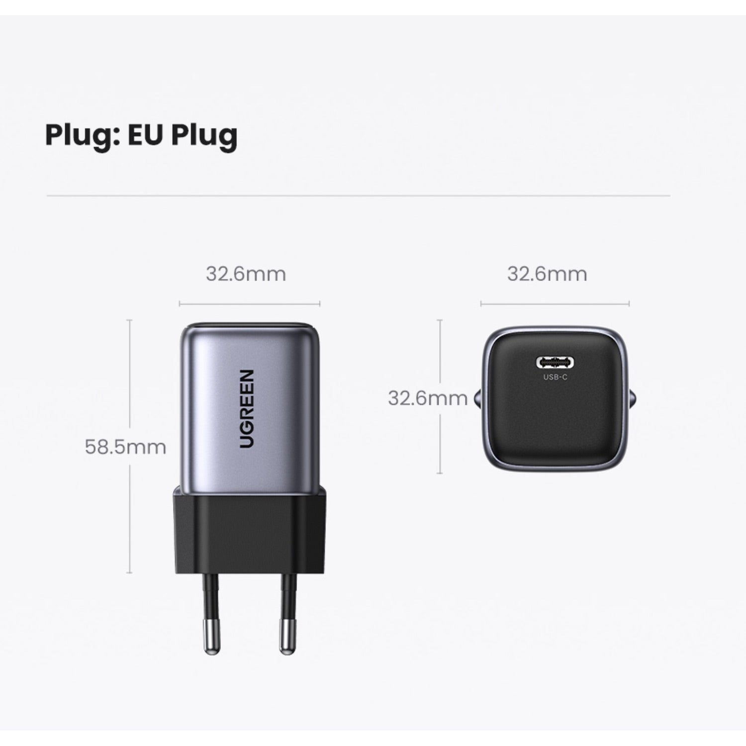 GUNMANSA UGREEN 1 Port GaN PD Home Charger - 30W