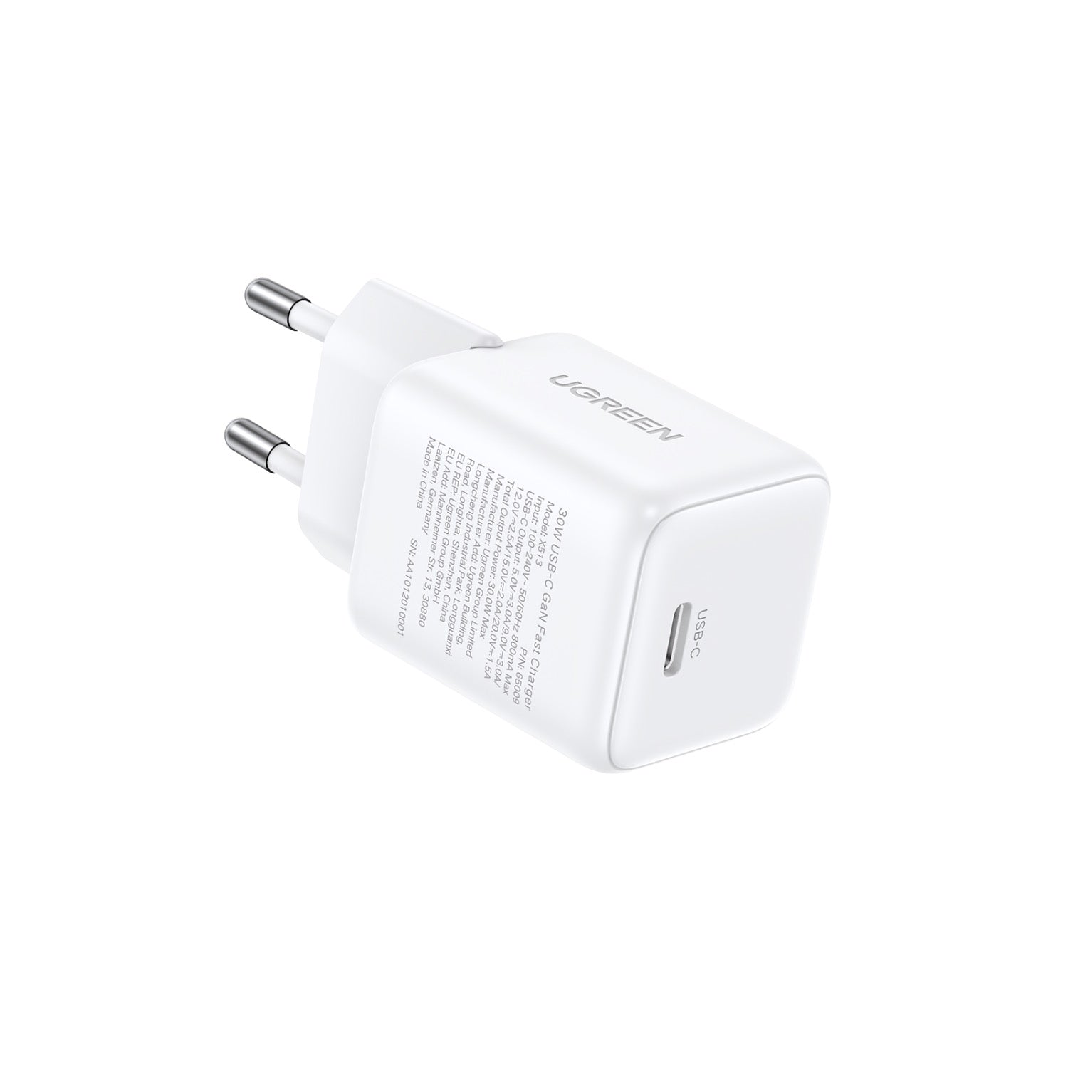 GUNMANSA UGREEN 1 Port PD Wall Charger 30W - White