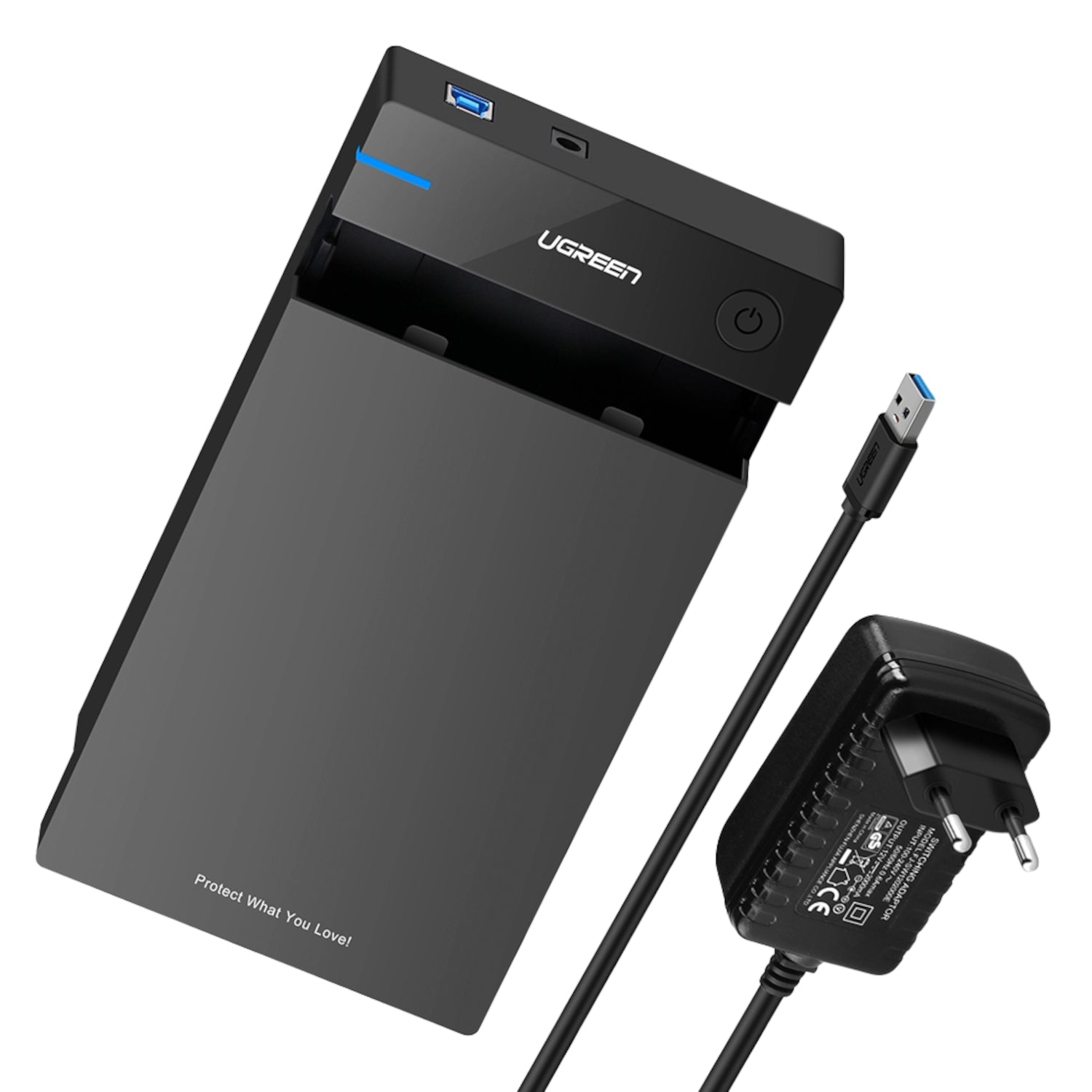 GUNMANSA UGreen 3.5" SATA Hard Drive USB 3.0 Enclosure 5Gbps – Black